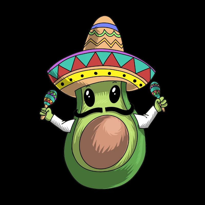 Mexican Avocado With A Sombrero T-Shirt Gift For E