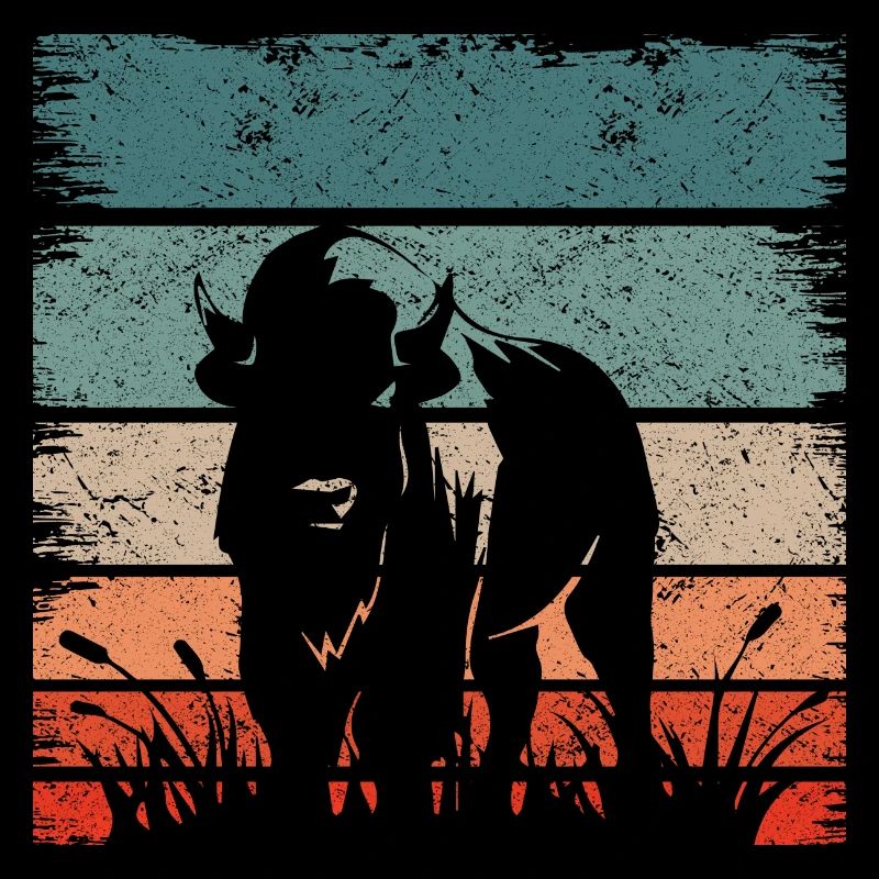 Rétro Vintage Bison Américain Bison