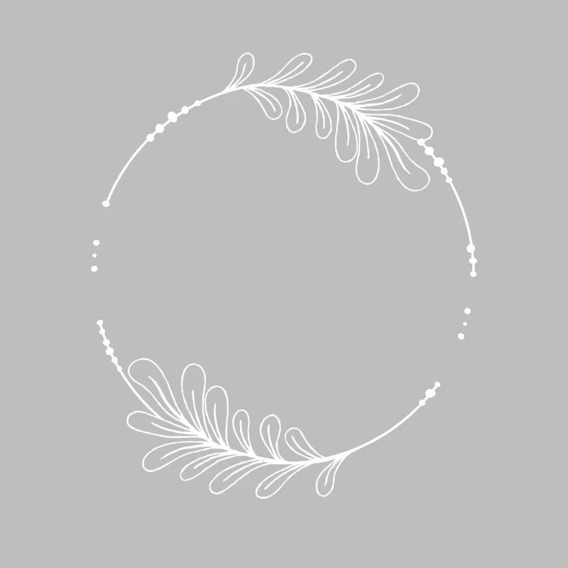 Cadre circulaire blanc avec feuilles