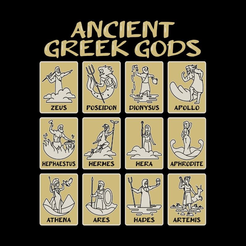 Antike griechische Mythologie mit griechischen Gö