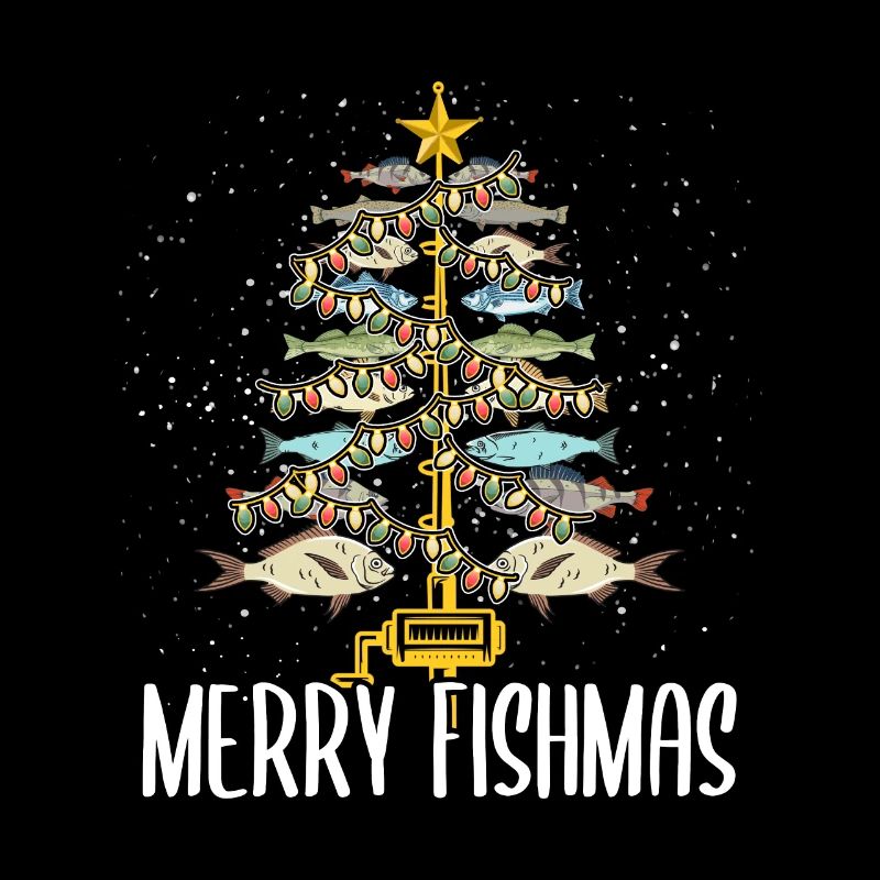 Drôle joyeux Fishmas Tree Fishermen Fish Lover
