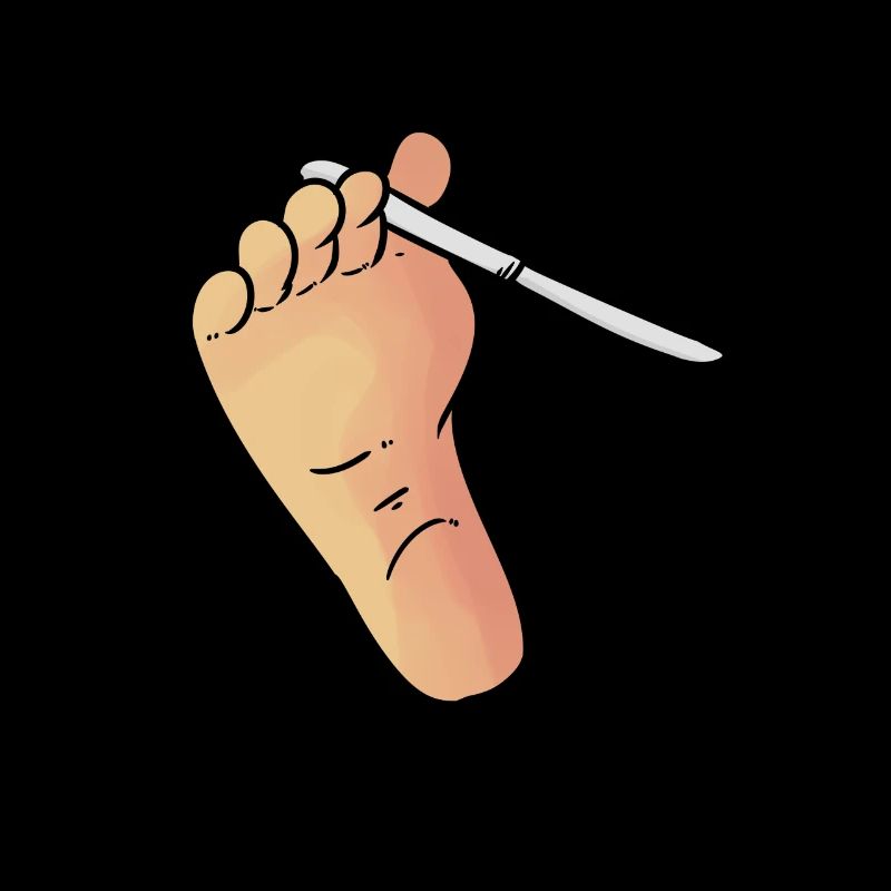 pied avec couteau