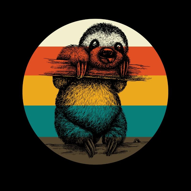 Sloth Faultier Vintage