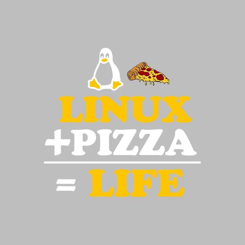 Linux and Pizza Geek Life Nerd Sky