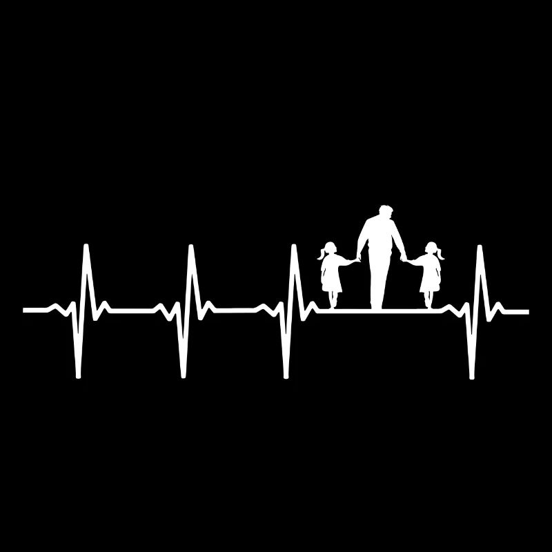 Father with two daughters heartbeat