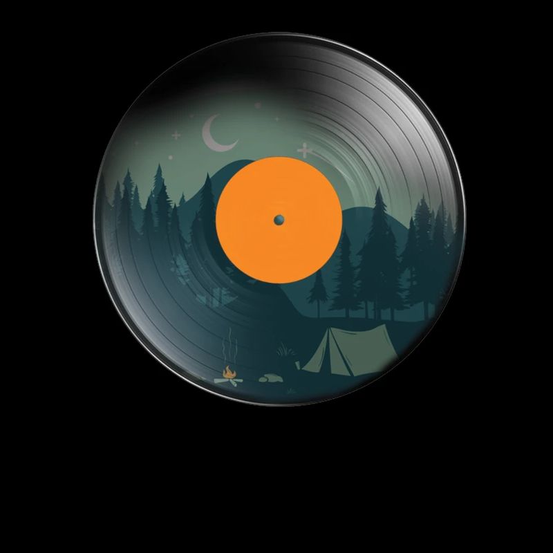 Vinyl Nature Camping Retro Phonograph Record