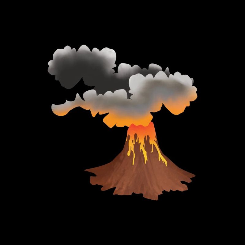 Conception de volcan en éruption