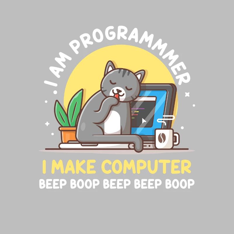 Cat Programmer Coder Entwickler Kitten Computer