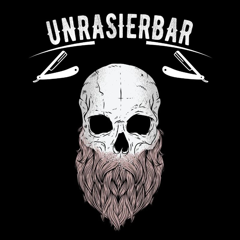 Unrasierbar Bärtiger Mann Totenkopf Mann mit Bart