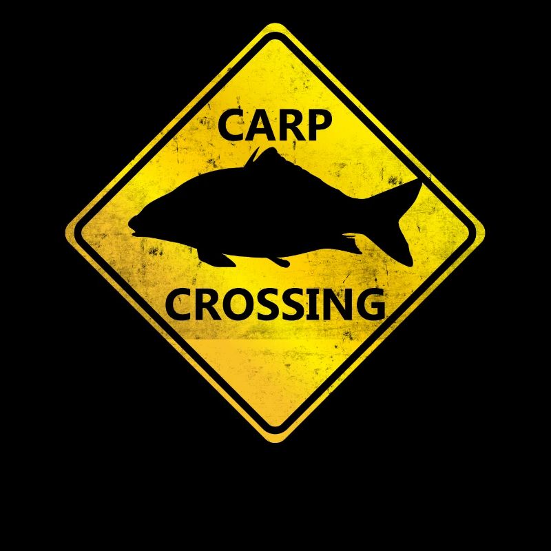 Carp crossing caution warning sign carp