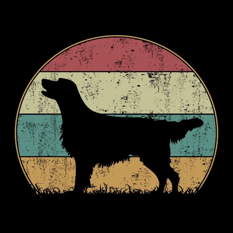 Flat coated Retriever Retro Vintage