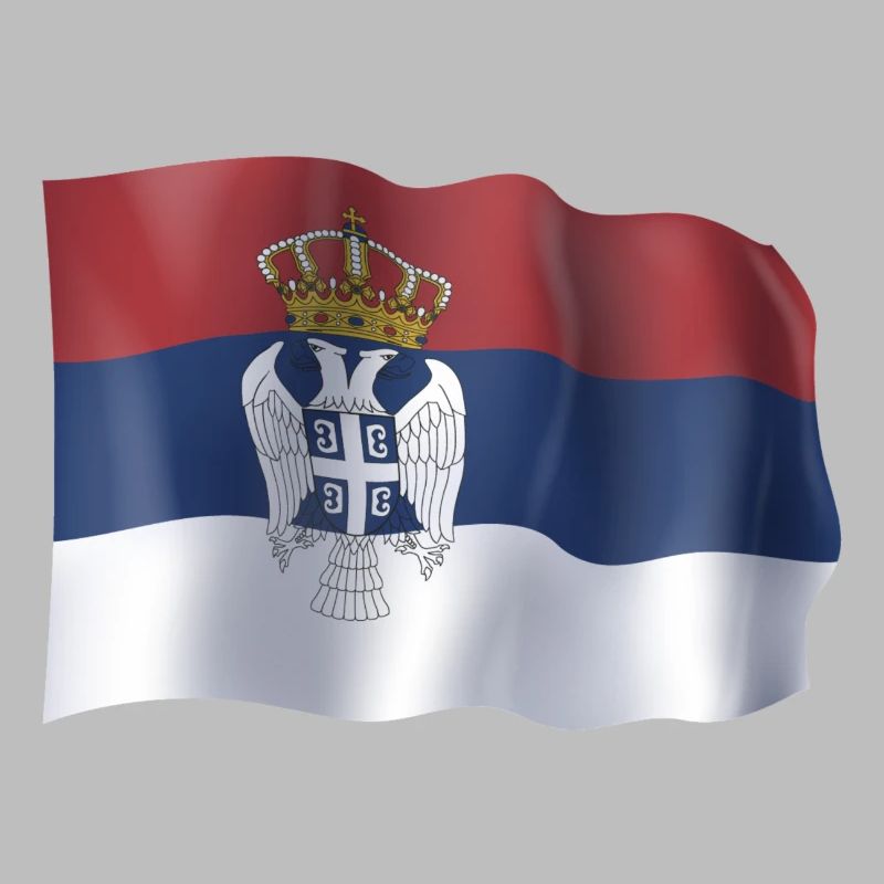 Drapeau flottant de la Serbie