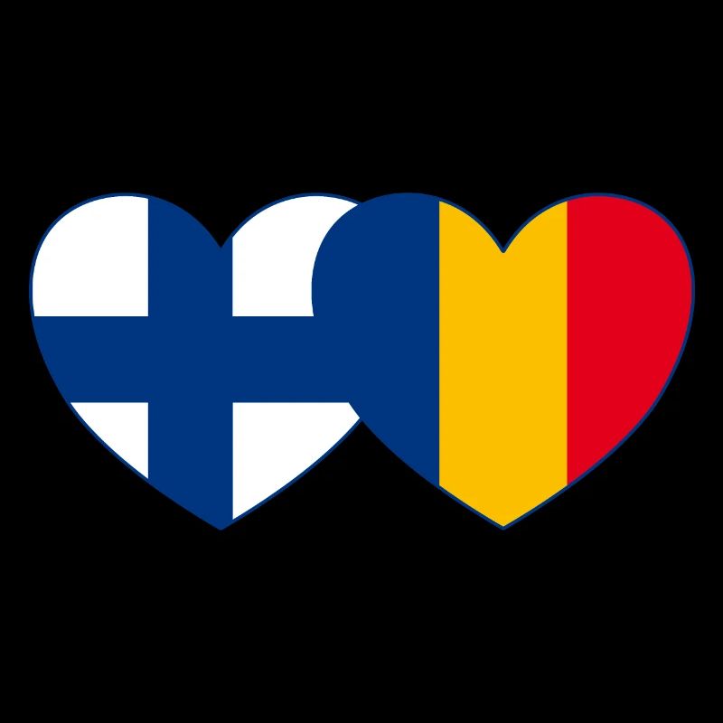 Finlande Roumanie Flag Heart