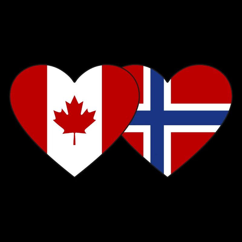 Cœur de drapeau Canada-Norvège