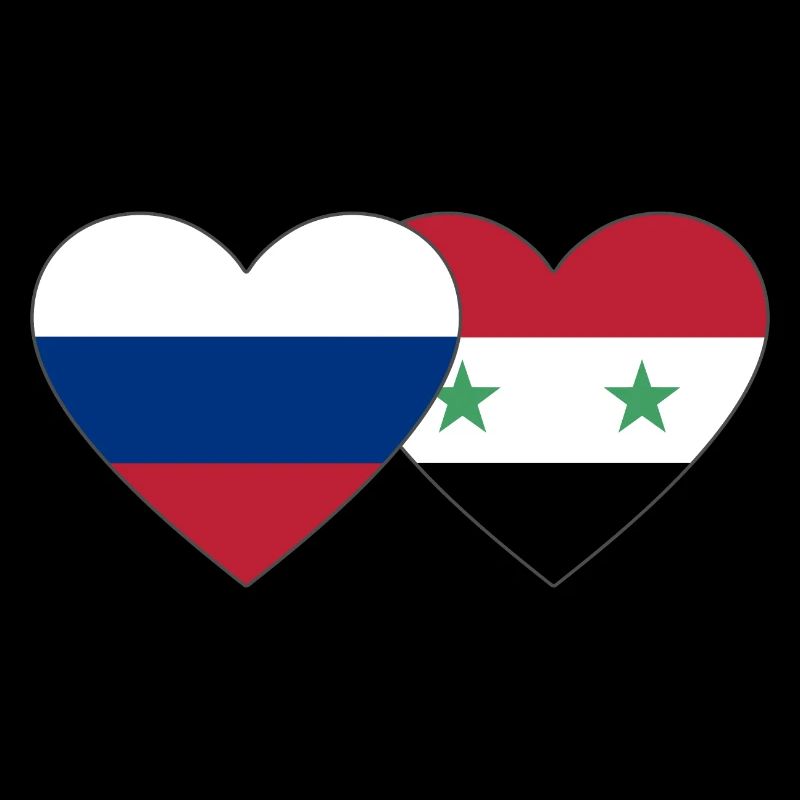 Russie Syrie Flag Coeur