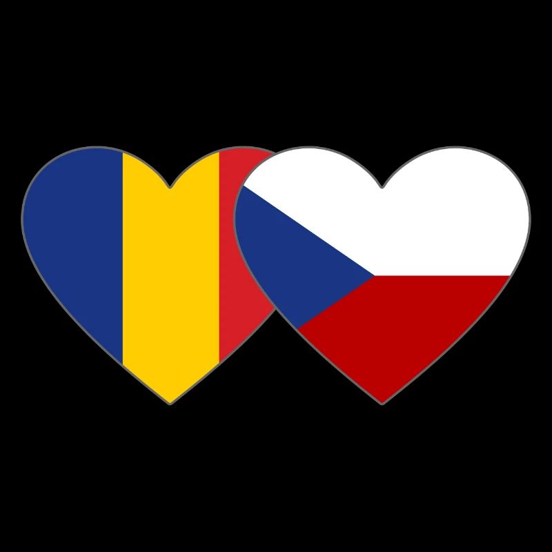 Roumanie République tchèque Flag Heart