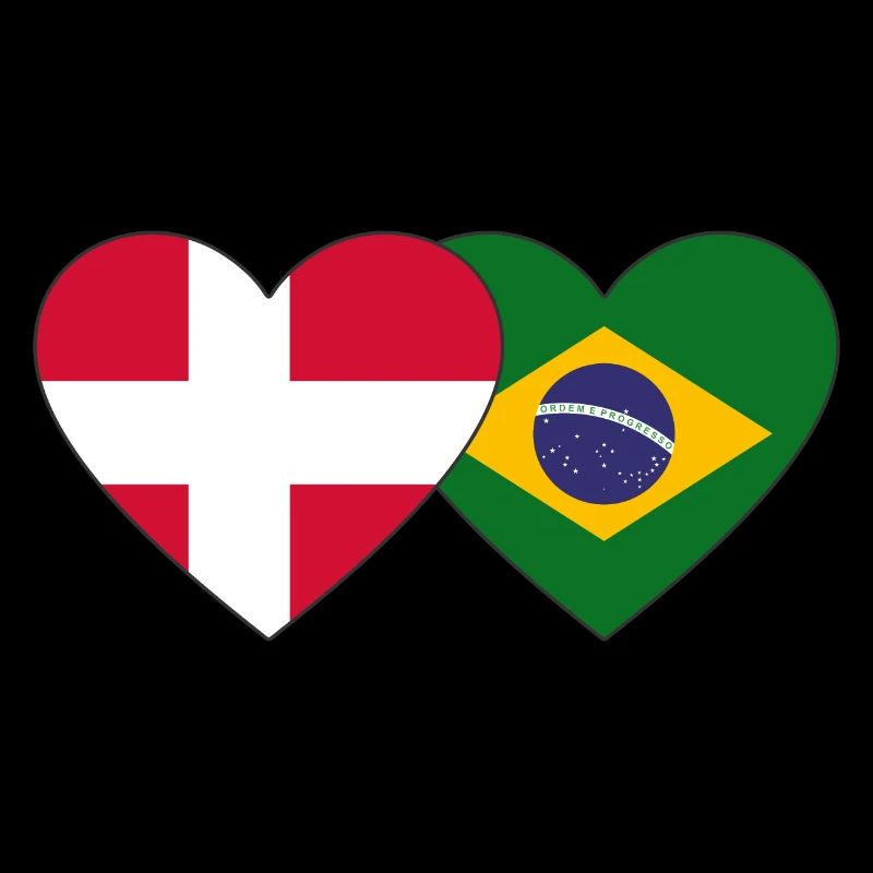 Danemark Brésil Flag Coeur