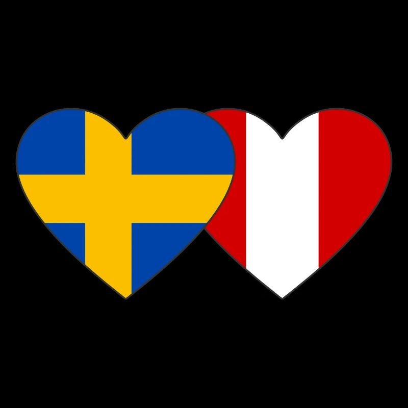 Schweden Peru Herz Flagge