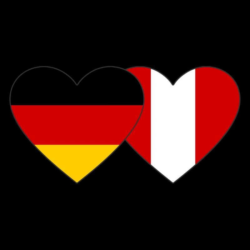 Germany Peru Heart Flag