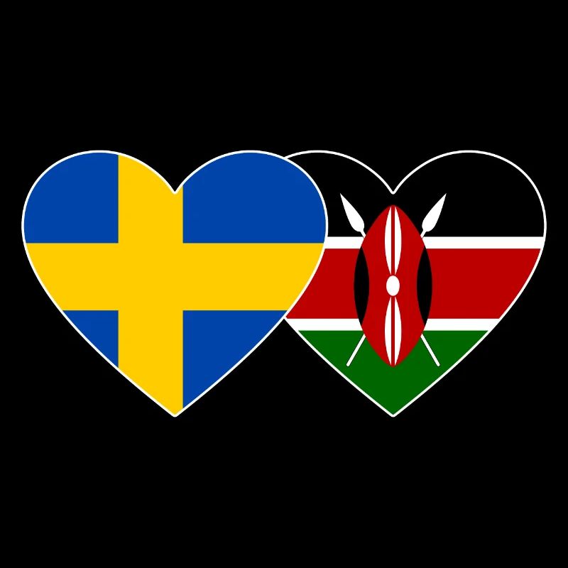 Suède Kenya Drapeau Coeur