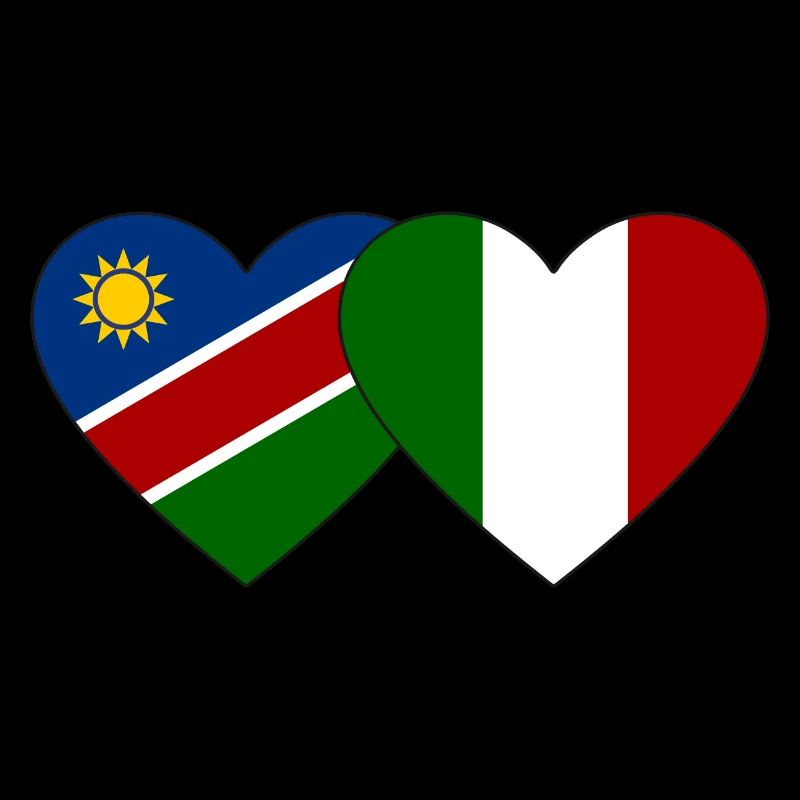 Namibia Italien Flagge Herz