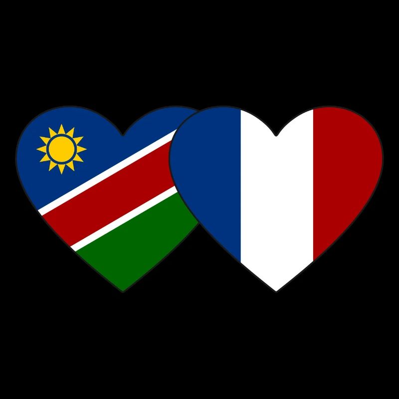 Namibia Frankreich Flagge Herz