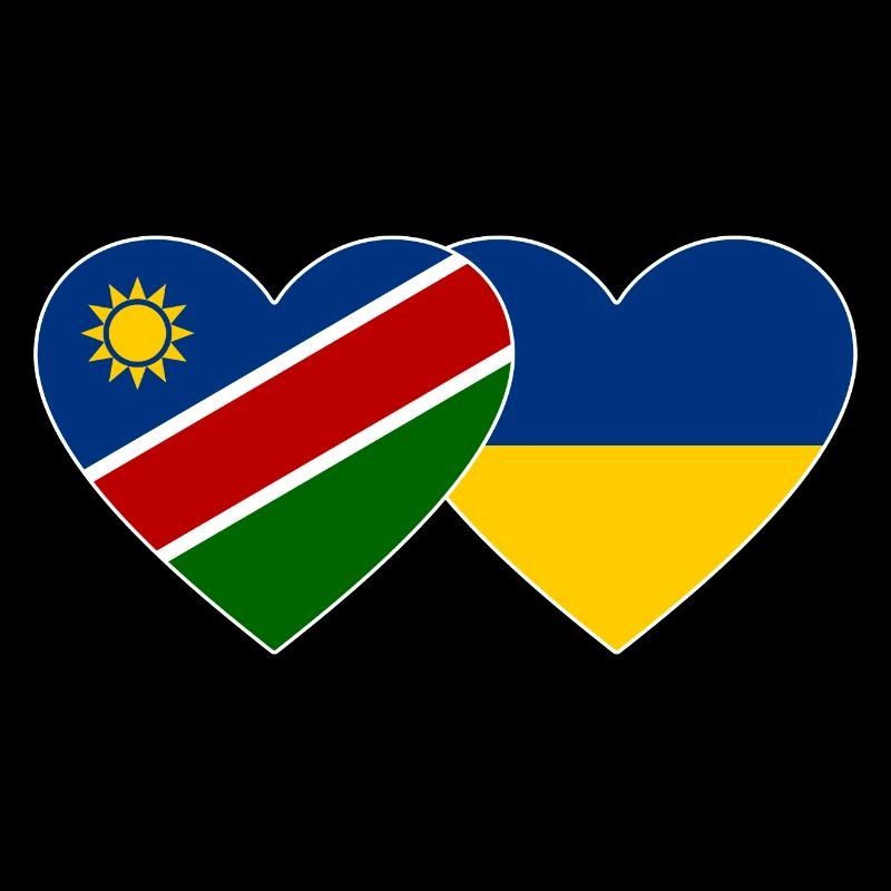 Namibia Ukraine Flagge Herz