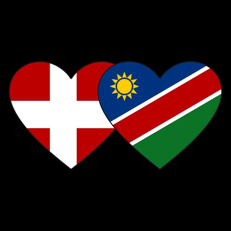 Dänemark Namibia Flagge Herz