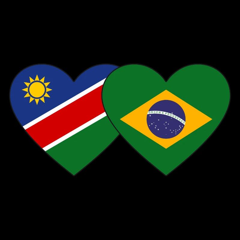 Namibia Brasilien Flagge Herz