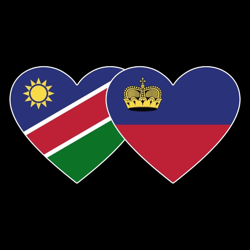 Namibia Liechtenstein Flagge Herz