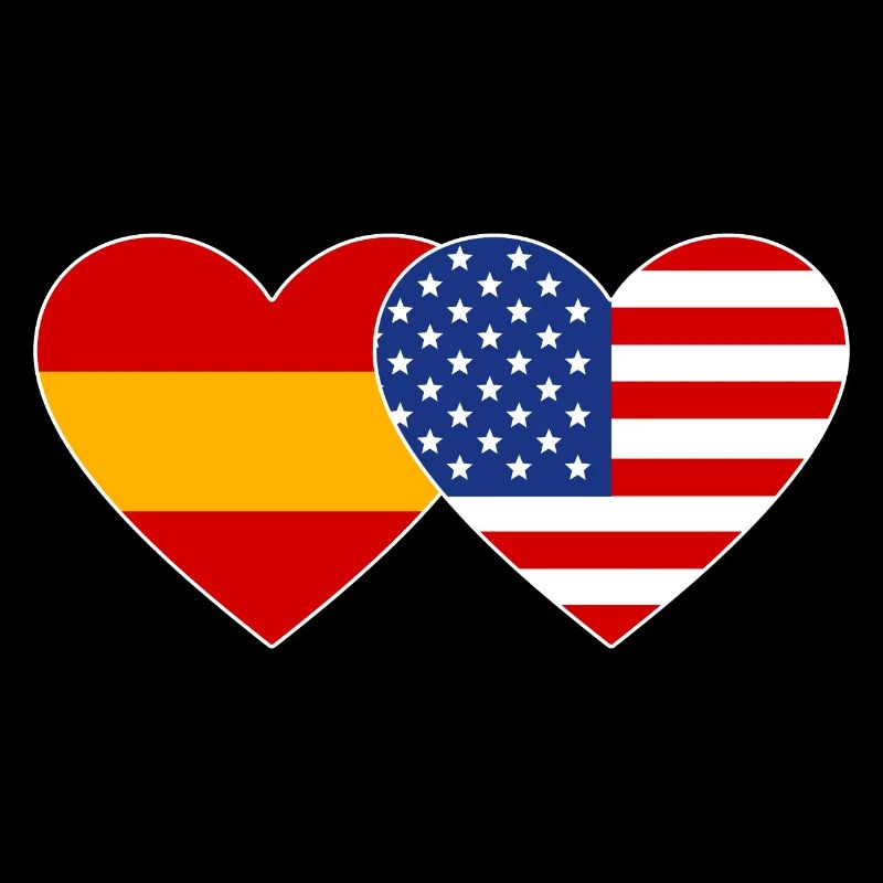 Spanien USA Flagge Herz