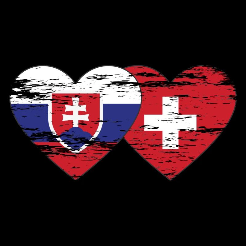 Slowakei Schweiz Flagge Herz used