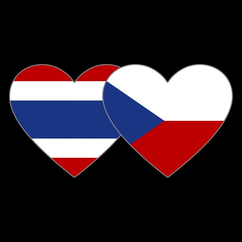 Coeur de drapeau de la République tchèque de Thaïlande