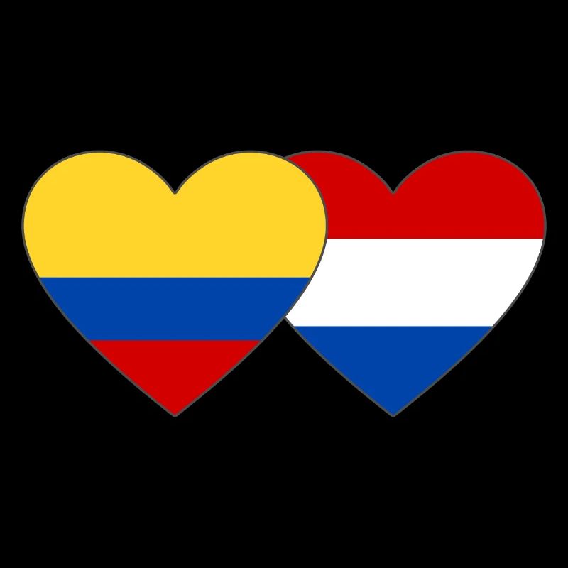 Colombie Hollande drapeau coeur