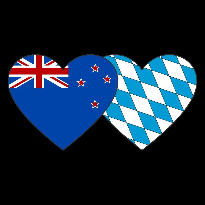 Neuseeland Bayern Flagge Herz