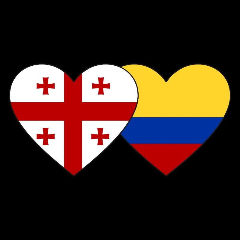Géorgie Colombie Drapeau Coeur