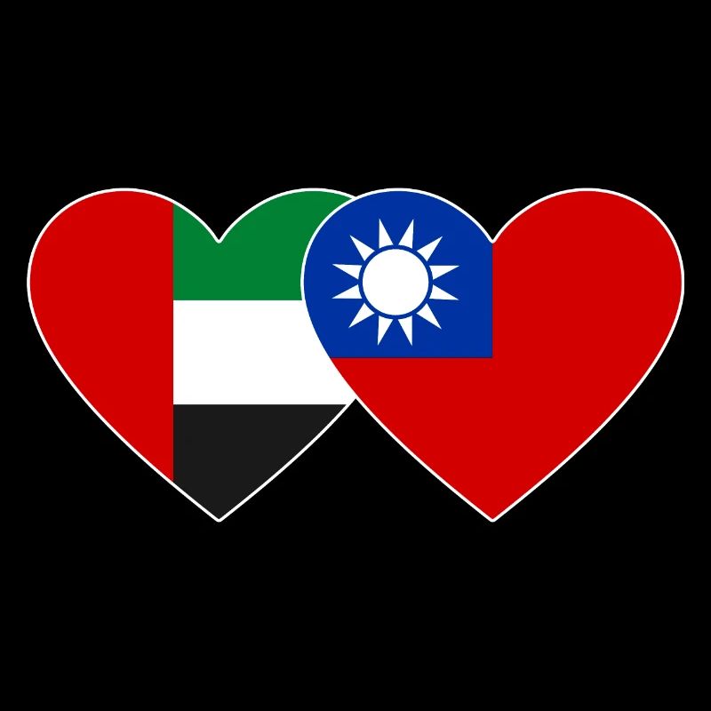 Émirats arabes unis Taïwan Drapeau Coeur