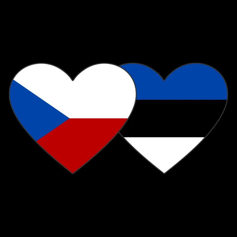 République tchèque Estonie Drapeau Coeur