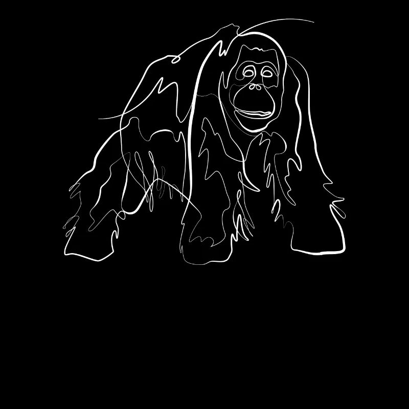Orang utan forêt tropicale - one line drawing