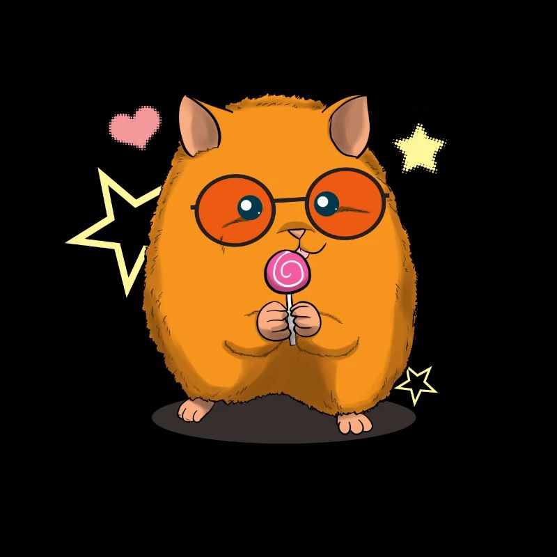 Funny hamster with lollipop Lolly Pop