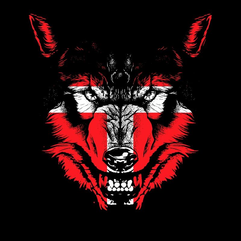 Loup avec le drapeau du Danemark