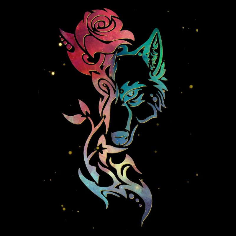 wolf and rose