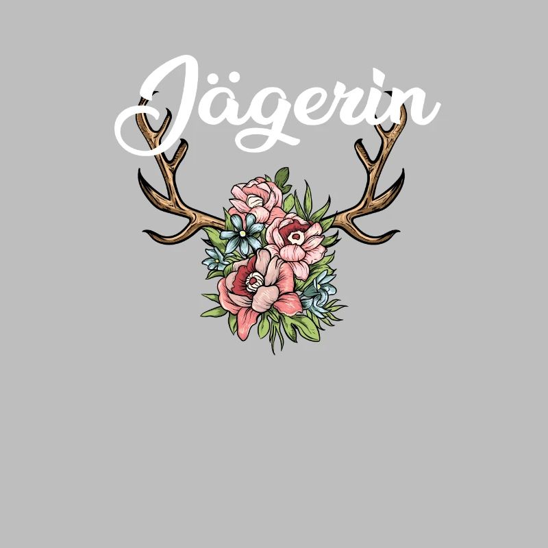 Jägerin Geweih Hirsch Rotwild Jäger Geschenk