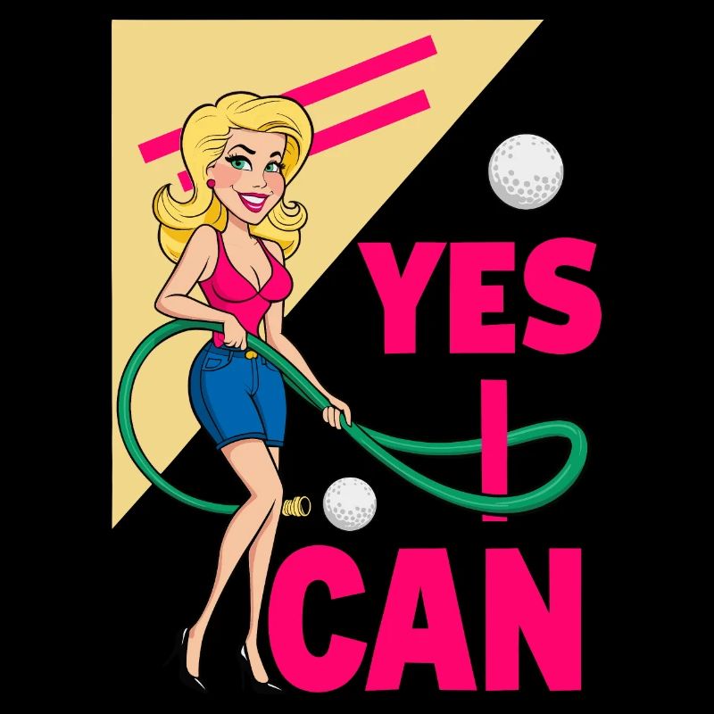 Golfball und Gartenschlauch