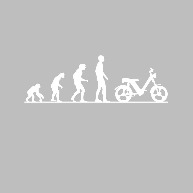 Evolution Affe Mensch Zweitaktfahrer Moped Töffli