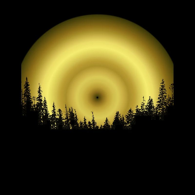 forest silhouette gold