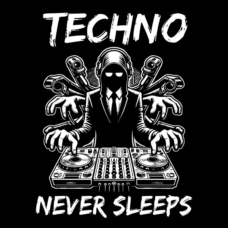 La techno ne dort jamais – Un design DJ cool