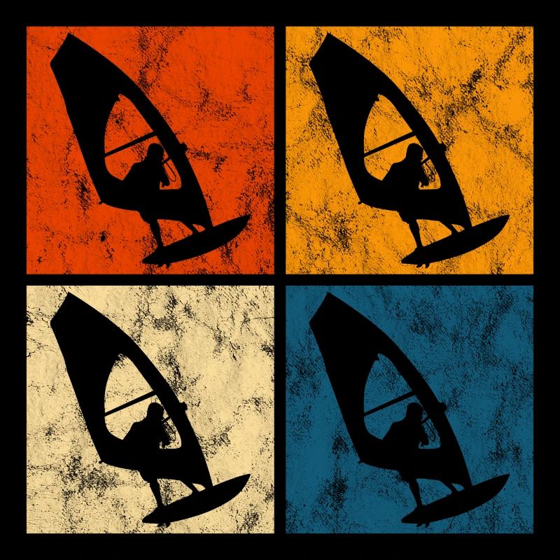 Windsurfing Windsurfen Windsurfer Surfen Retro