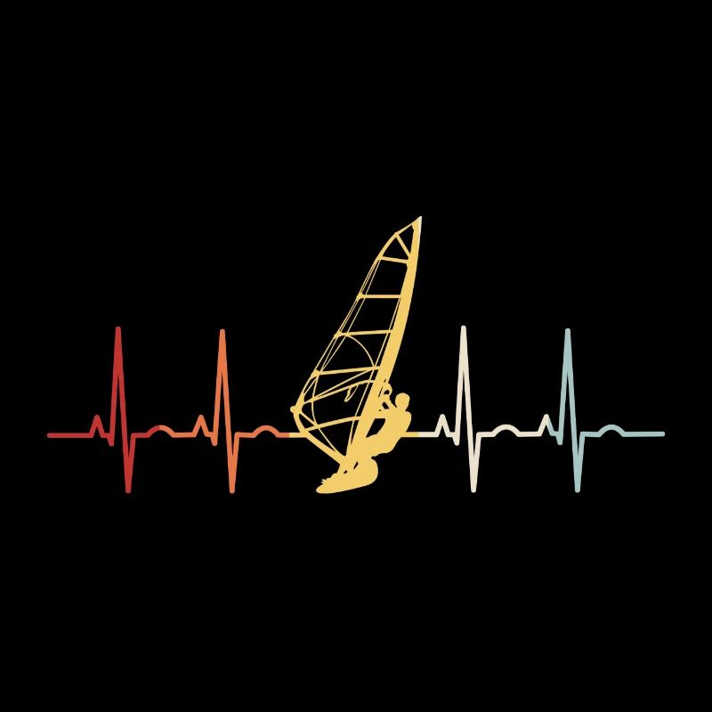 Windsurfen Windsurfing Windsurfer Retro Surfen EKG