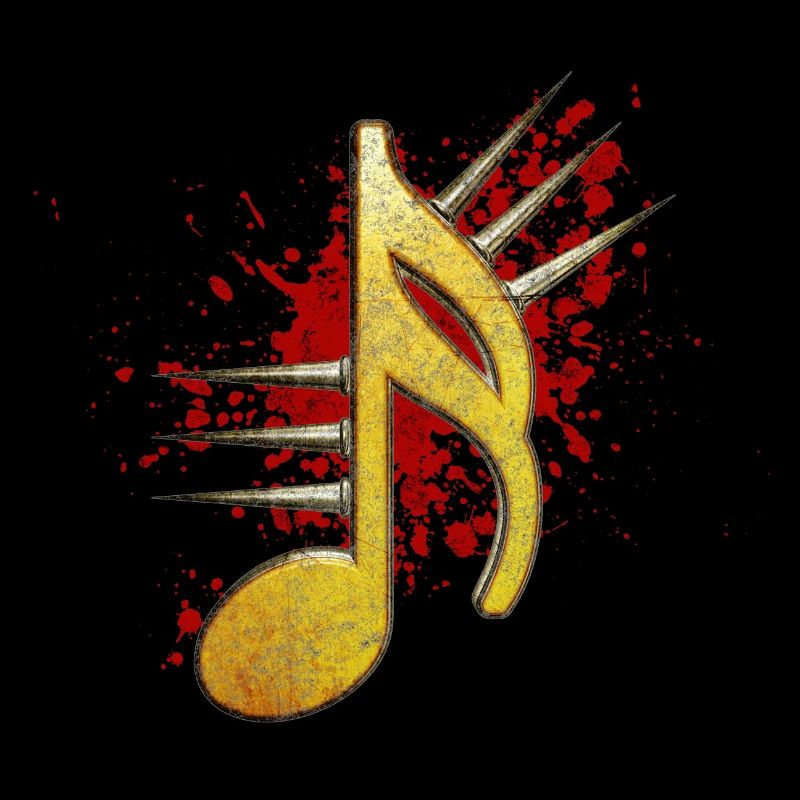 Musical note with spikes